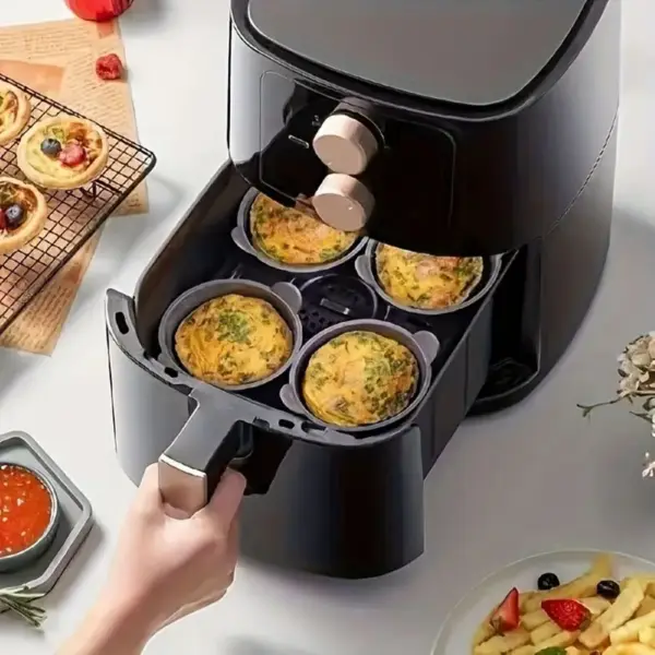 Airfryer Zubehör: Silikonform mit Griffen für Eier und Aufläufe – Bild 2