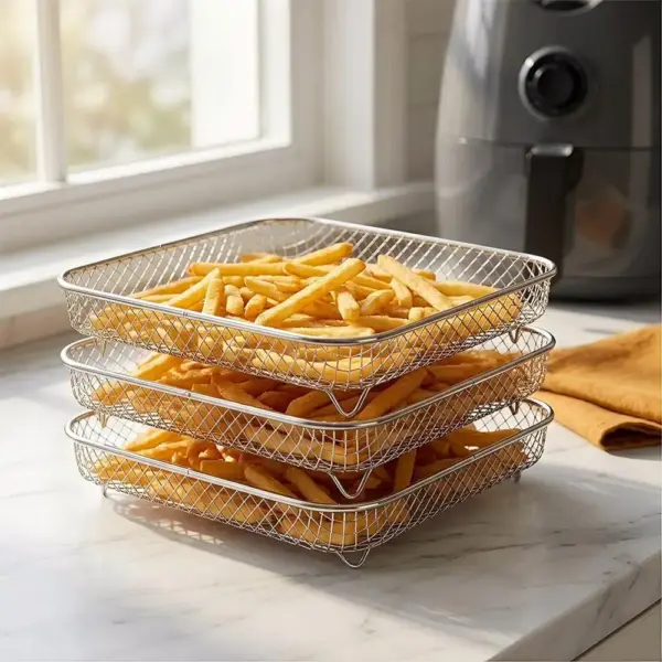 Airfryer-Zubehör: Gitterkorb zum Stapeln für mehrere Ebenen