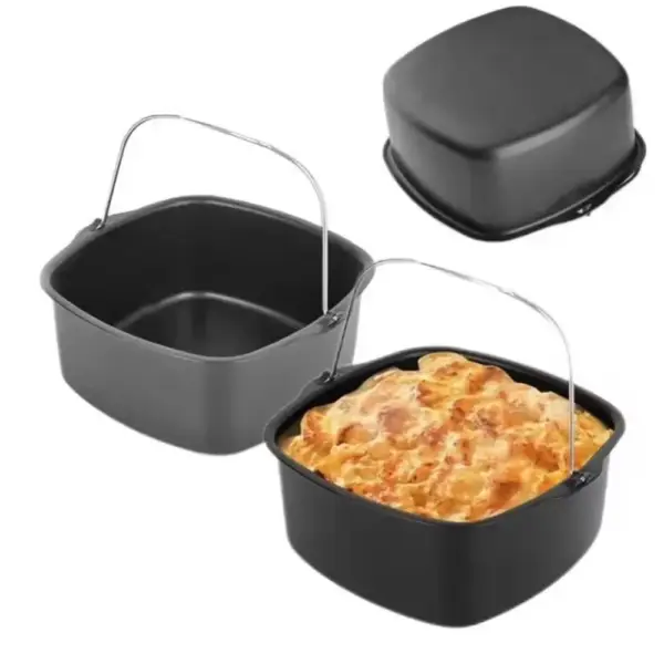 Airfryer Zubehör: Stahl-Backform mit Bügelgriff, flach oder tief