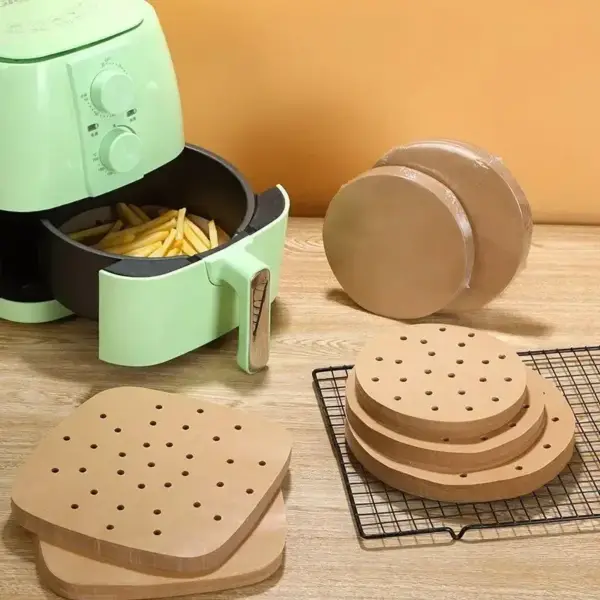 Airfryer Zubehör: runde und eckige Einlagen, gelocht – Bild 2