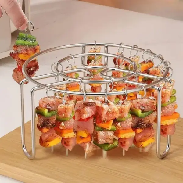 Airfryer Zubehör: Spießständer aus Metall für Fleisch