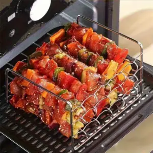 Airfryer Zubehör: Metall-Grillgestell mit Spießen, mehrstufig – Bild 2