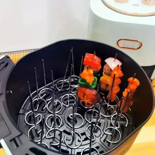 Airfryer Zubehör: Metall-Spieße mit Spiralfuß zum Grillen – Bild 3