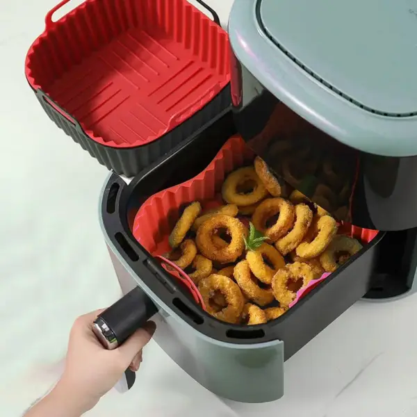 Airfryer Zubehör: Silikoneinlage mit Wellenrand und Griffen – Bild 3
