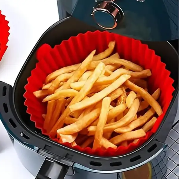 Airfryer-Zubehör: Runde Silikon-Einlage mit Wellenrand