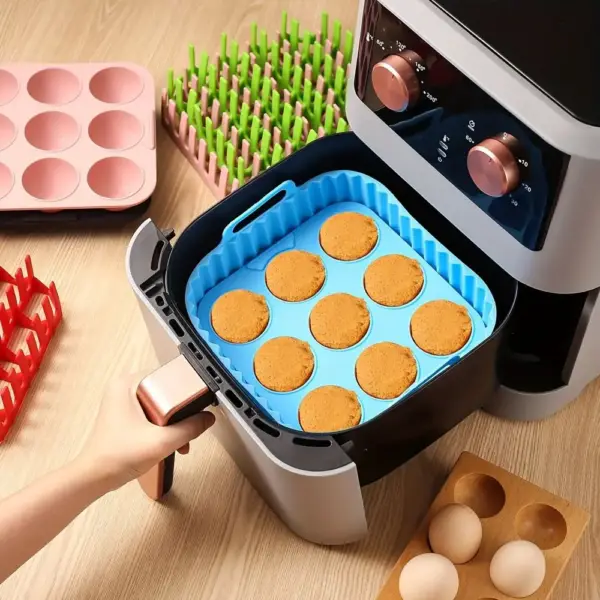 Airfryer-Zubehör: Silikon-Muffinform und Einsatz im Set – Bild 3