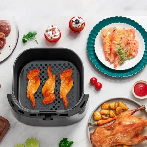 Airfryer-Zubehör: Gelochte Silikonmatte für den Korb – Bild 2