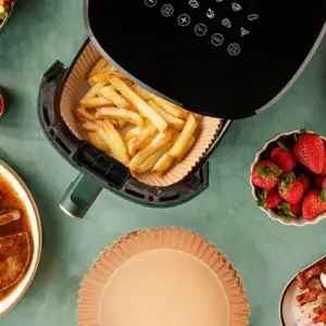 Airfryer-Zubehör: Gelochte Backpapier-Einlagen, rund und eckig – Bild 2