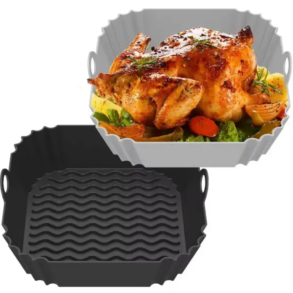 Airfryer-Zubehör: Silikoneinsatz quadratisch mit Wellenmuster – Bild 4