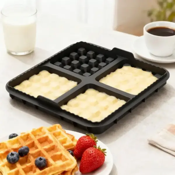 Airfryer-Zubehör: Quadratische Waffelform mit vier Feldern – Bild 4