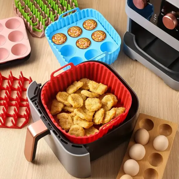 Airfryer-Zubehör: Silikon-Muffinform und Einsatz im Set – Bild 5