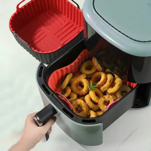 Airfryer Zubehör: Ovale Silikonschale mit Wellenrand – Bild 3
