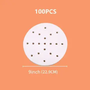 Airfryer Zubehör: Runde Papiereinlagen mit Lochung – Weiß