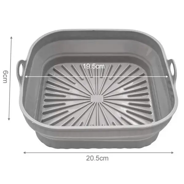 Airfryer Zubehör: Runde oder eckige Silikonschale mit Griffen – Bild 5