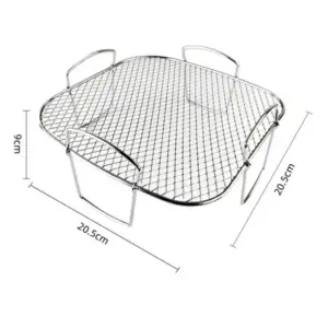 Airfryer-Zubehör: Gitterrost aus Metall mit Standbügeln – Silber