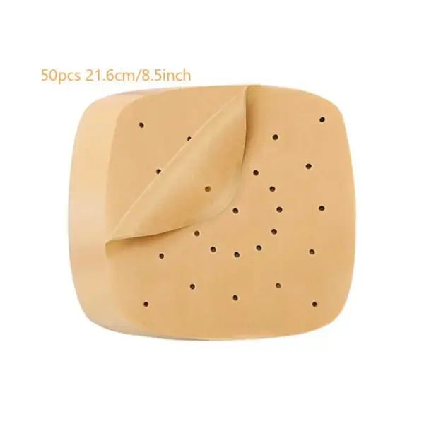 Airfryer-Zubehör: Gelochte Backpapier-Einlagen, rund und eckig – Bild 3