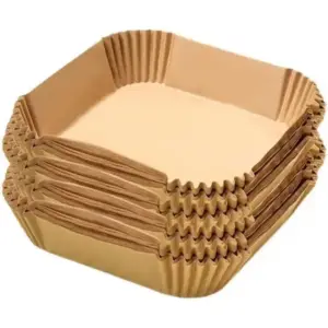 Airfryer-Zubehör: Eckige Backpapier-Einlagen zum Einmalgebrauch – Beige