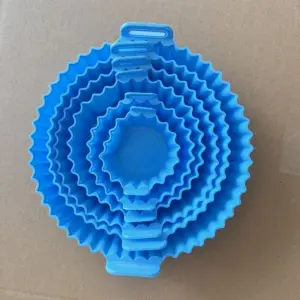 Airfryer Zubehör: Silikon-Einlagen im Set, verschiedene Größen – Blau
