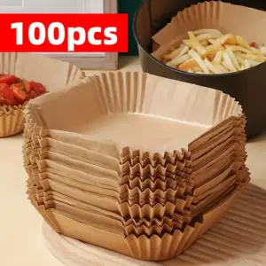 Airfryer Zubehör: quadratische Einlagen mit gewelltem Rand – Beige