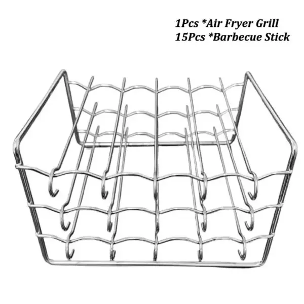Airfryer Zubehör: Metall-Grillgestell mit Spießen, mehrstufig – Bild 5