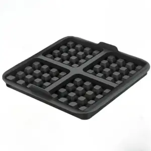 Airfryer-Zubehör: Quadratische Waffelform mit vier Feldern – Schwarz